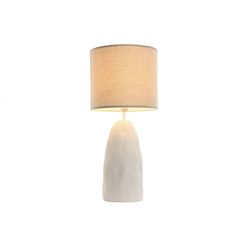 LAMPE PIED MOUCHETÉ BLANC 30X30X66 ABAT