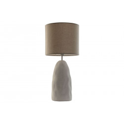 LAMPE DE TABLE DOLOMITE PIED MOUCHETÉ BLANC D30x66cm