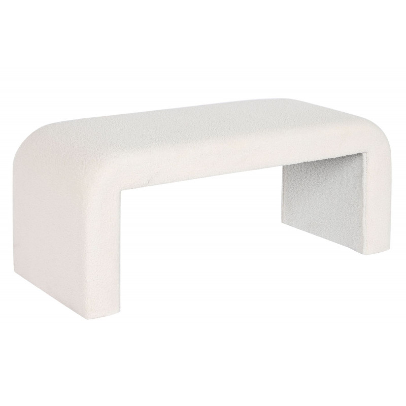 BANQUETTE ARC BOUCLETTES BLANC 112X42X44