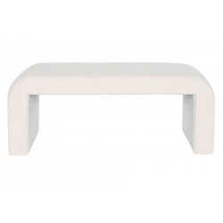 BANQUETTE ARC BOUCLETTES BLANC 112X42X44