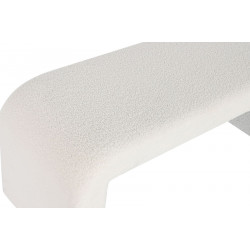 BANQUETTE ARC BOUCLETTES BLANC 112X42X44