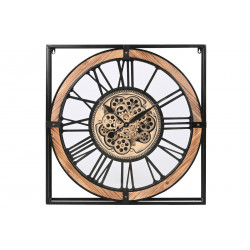 PENDULE CARRE ENGRENAGES 72X10X72 MOUVEM