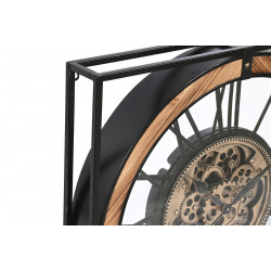 PENDULE CARRE ENGRENAGES 72X10X72 MOUVEM
