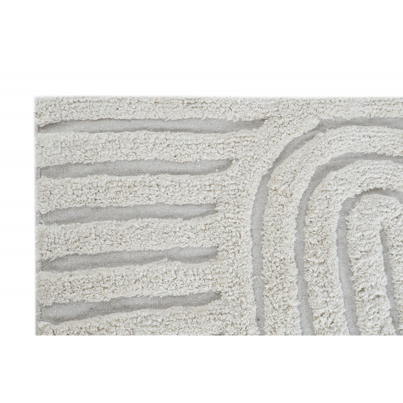 Tapis crème arcs coton creusé 120x180x1.5cm 1950 g/m²