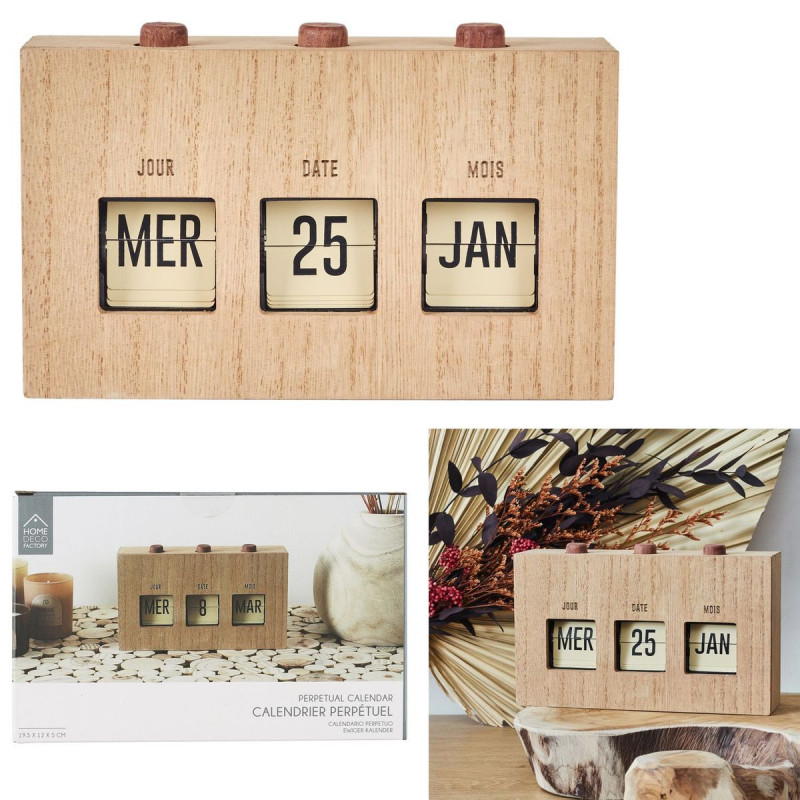 CALENDRIER FLIP FLAP DECO EFFET BOIS