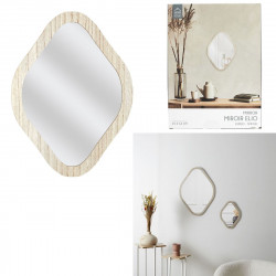 MIROIR DECO CONTOUR BOIS LOSANGE H34CM E