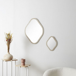 MIROIR DECO CONTOUR BOIS LOSANGE H60CM E