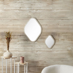MIROIR DECO CONTOUR BOIS LOSANGE H60CM E
