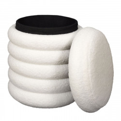 POUF RANGEMENT BOUCLETTE FREYA BLANC