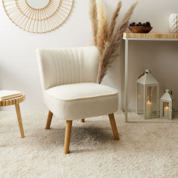 FAUTEUIL BOUCLETTE ERIKA BLANC