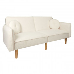 CANAPE CONVERTIBLE BOUCLETTE BLANC