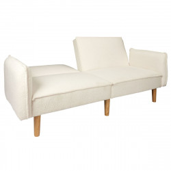 CANAPE CONVERTIBLE BOUCLETTE BLANC