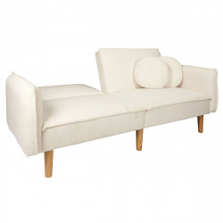 CANAPE CONVERTIBLE BOUCLETTE BLANC