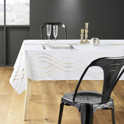 NAPPE ELONA BLANC/OR 150x300CM
