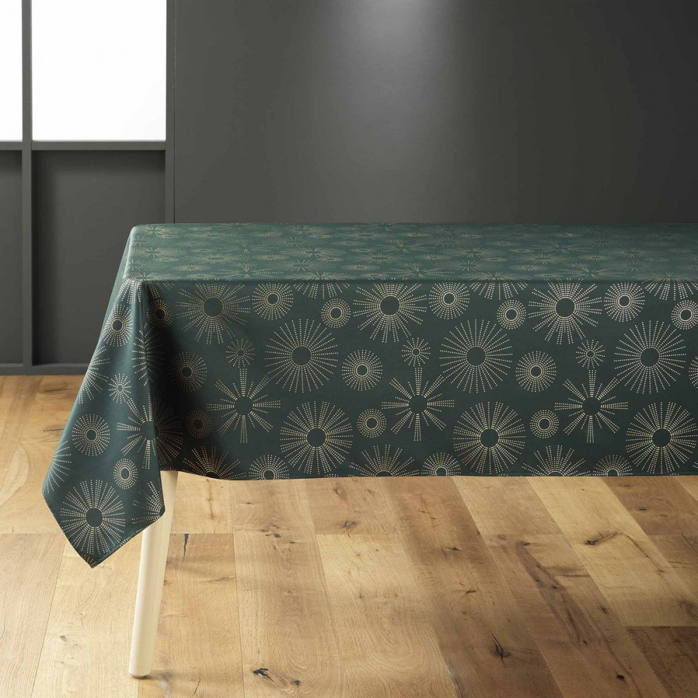 NAPPE PAMPILLE VERT/OR 150x300CM