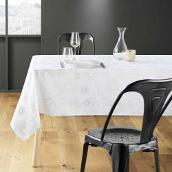 NAPPE PAMPILLE BLANC/OR 150x240CM