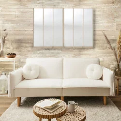 Canapé convertible 2 personnes Bouclette blanc 198x84x90cm