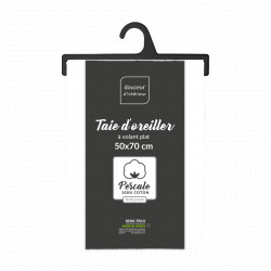 TAIE D'OREILLER PERCALINE WHITE 50x70CM