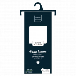 Drap housse Lina blanc 160x200cm