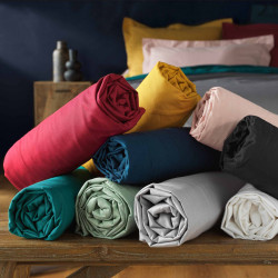 Drap housse Lina blanc 160x200cm