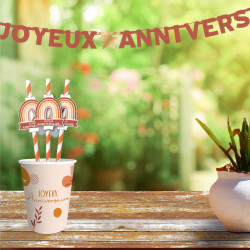 Guirlande lettres anniversaire terracotta