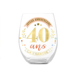 Verre rond cadeau 40 ans