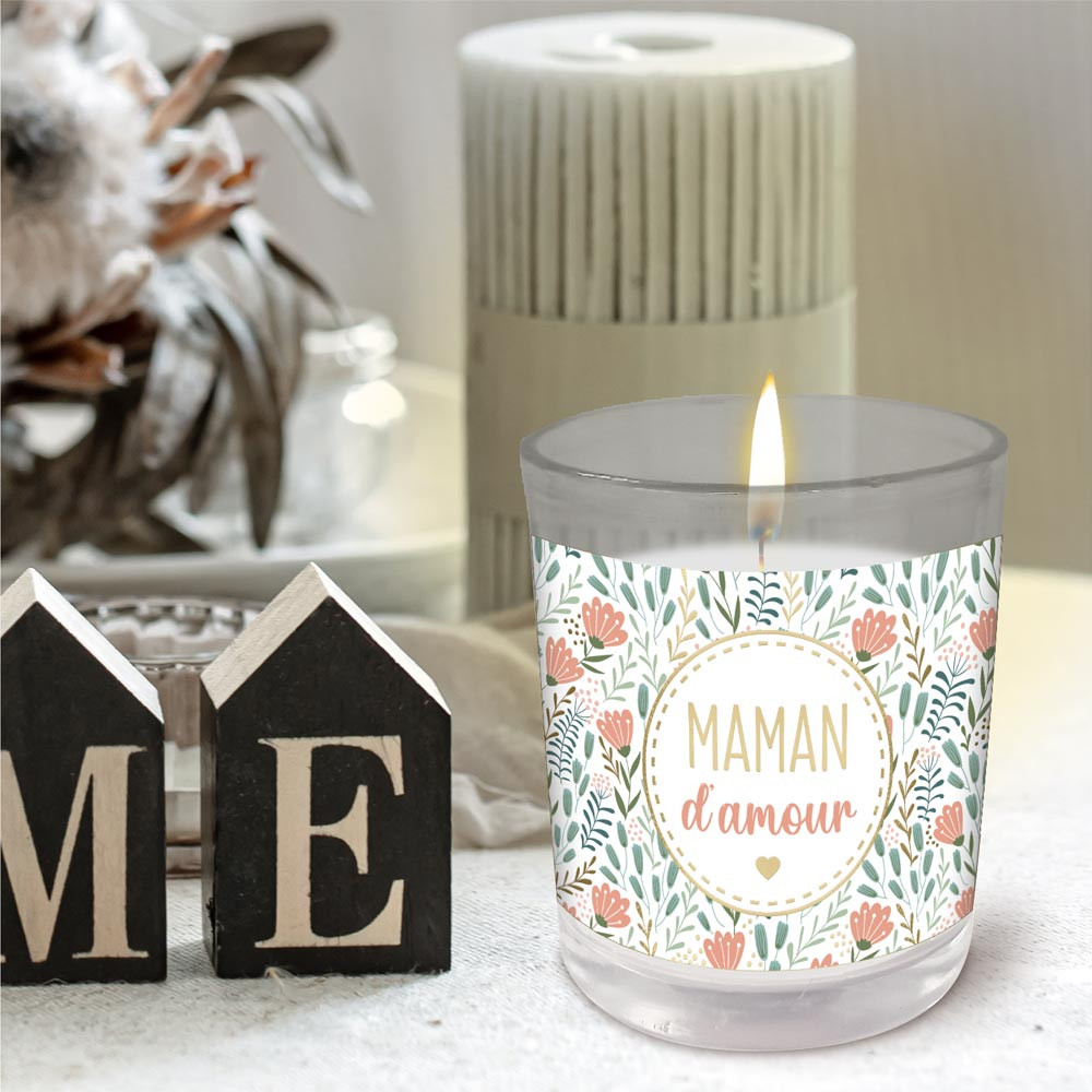 BOUGIE VERRE "MAMAN D AMOUR"