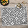 SET DE TABLE CARREAU CIMENT GRIS "BON AP