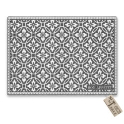 SET DE TABLE CARREAU CIMENT GRIS "BON AP