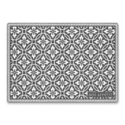 SET DE TABLE CARREAU CIMENT GRIS "BON AP