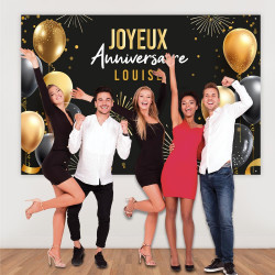 TOILE MURALE ANNIVERSAIRE PERSONNALISABL