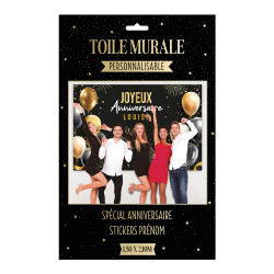 TOILE MURALE ANNIVERSAIRE PERSONNALISABL