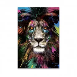 Toile lion multicolore 80x120cm