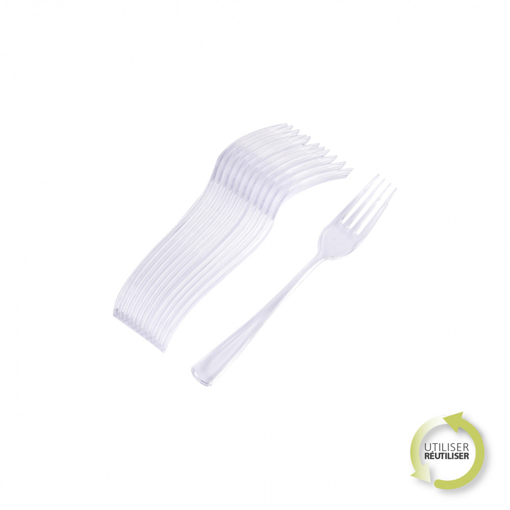 SET DE 12 FOURCHETTES REUTILISABLES EN P