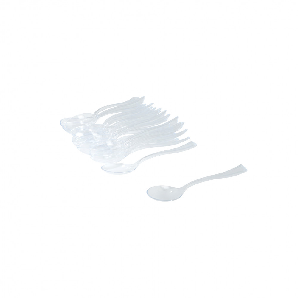 Mini cuillères réutilisables transparentes Lot de 25