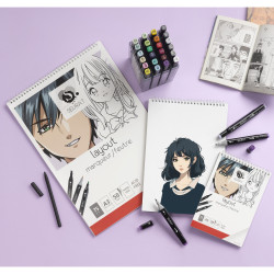BLOC MARQUEUR LAYOUT A SPIRALES 50 PAGES