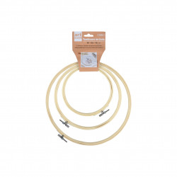 SET DE 3 TAMBOURS A BRODER EN BOIS D.15/