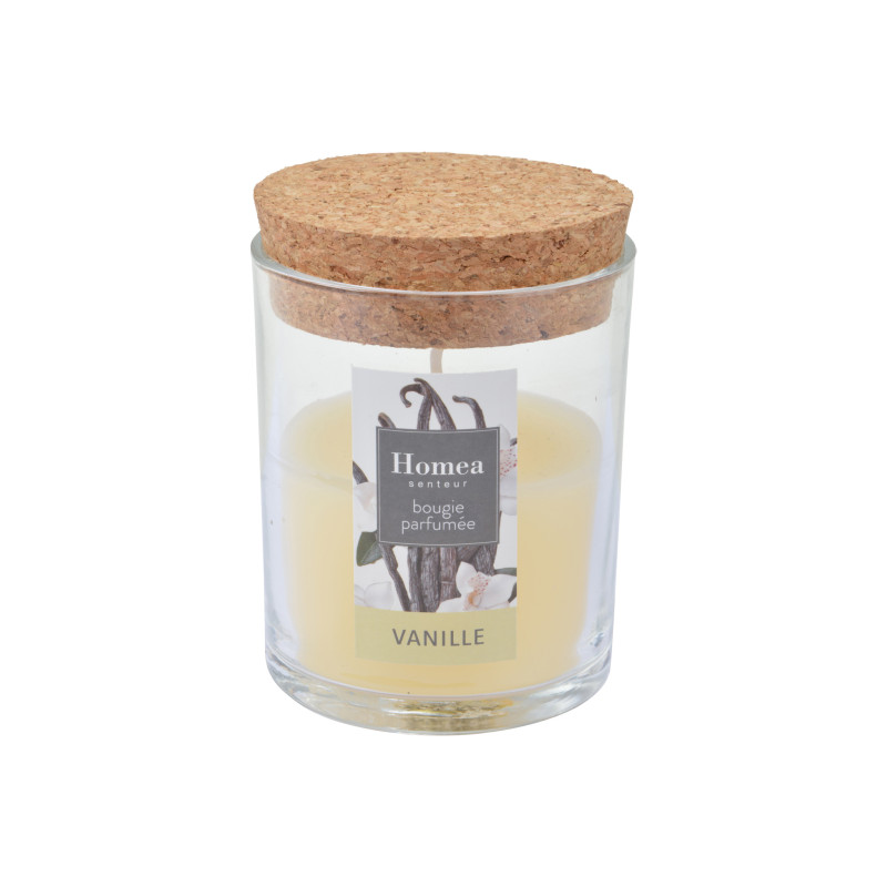 BOUGIE VERRINE VANILLE D7X8,7CM AVEC COU