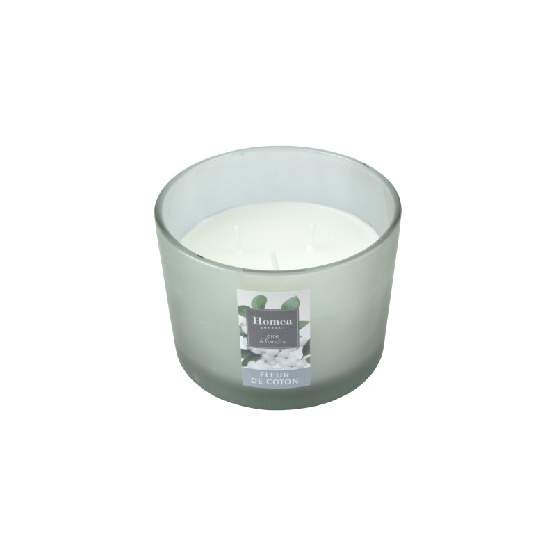 BOUGIE VERRINE 3 MECHES FLEUR DE COTON D