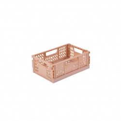 Cagette pliable rose granit empilable taille S 21x14.5x8cm