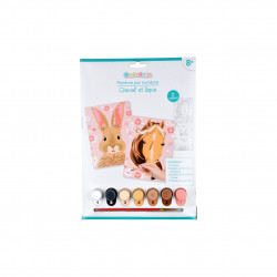 Set 2 tableaux peinture par numéros cheval et lapin