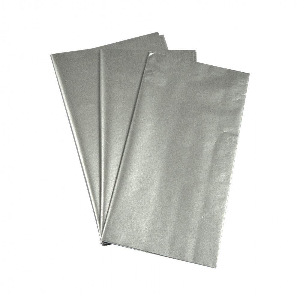 Feuilles de papier de soie argent x6 50x70cm
