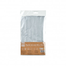 Feuilles de papier de soie argent x6 50x70cm