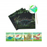 CARTES A GRATTER DINOSAURES X4 20*20CM