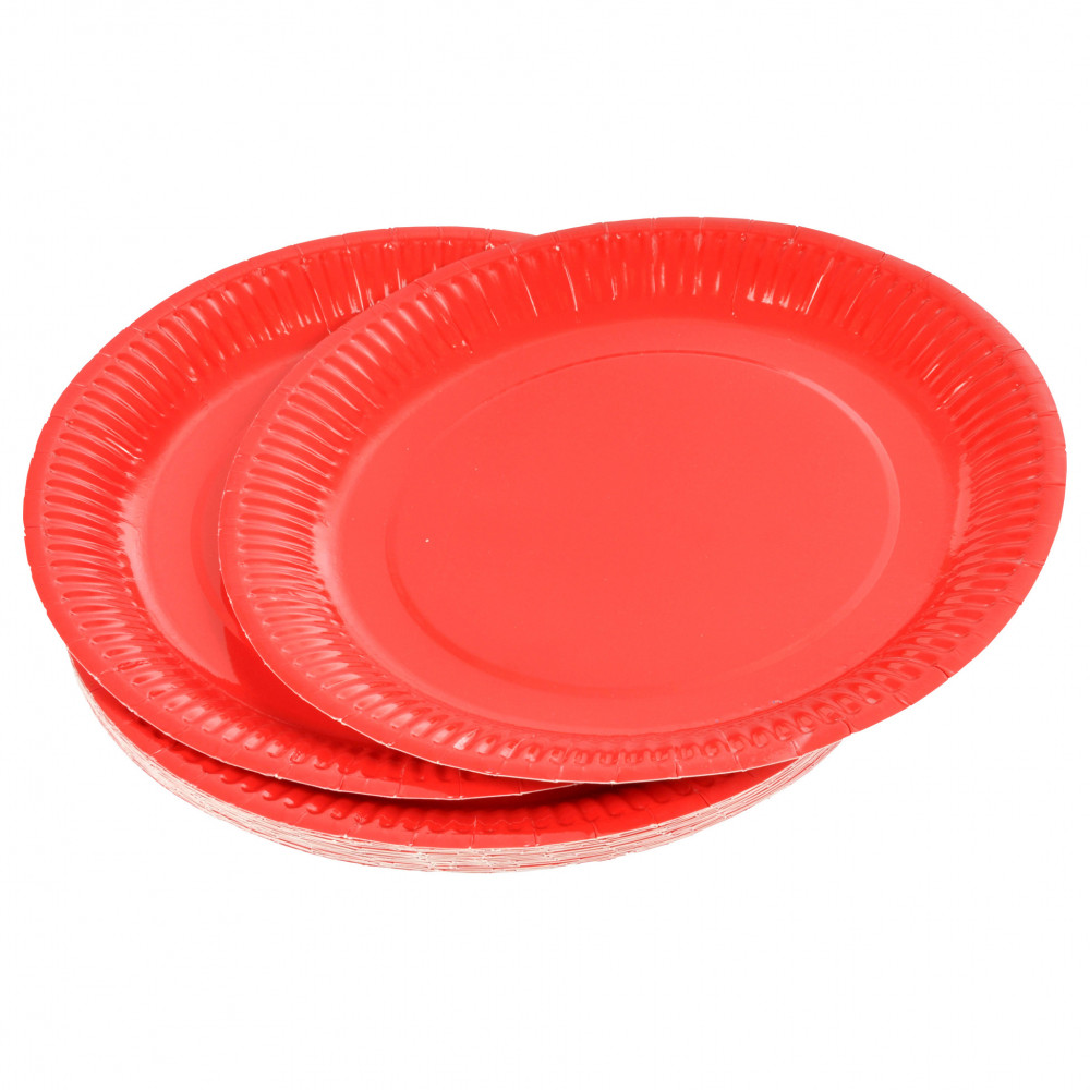 ASSIETTES CARTON ROUGE X20 D23CM