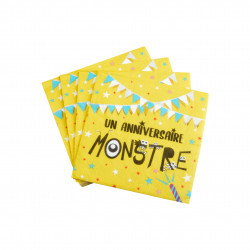 Serviette papier monstre x20 33x33cm