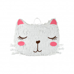 PINATA CHAT BLANC H32CM BOHO CHAT