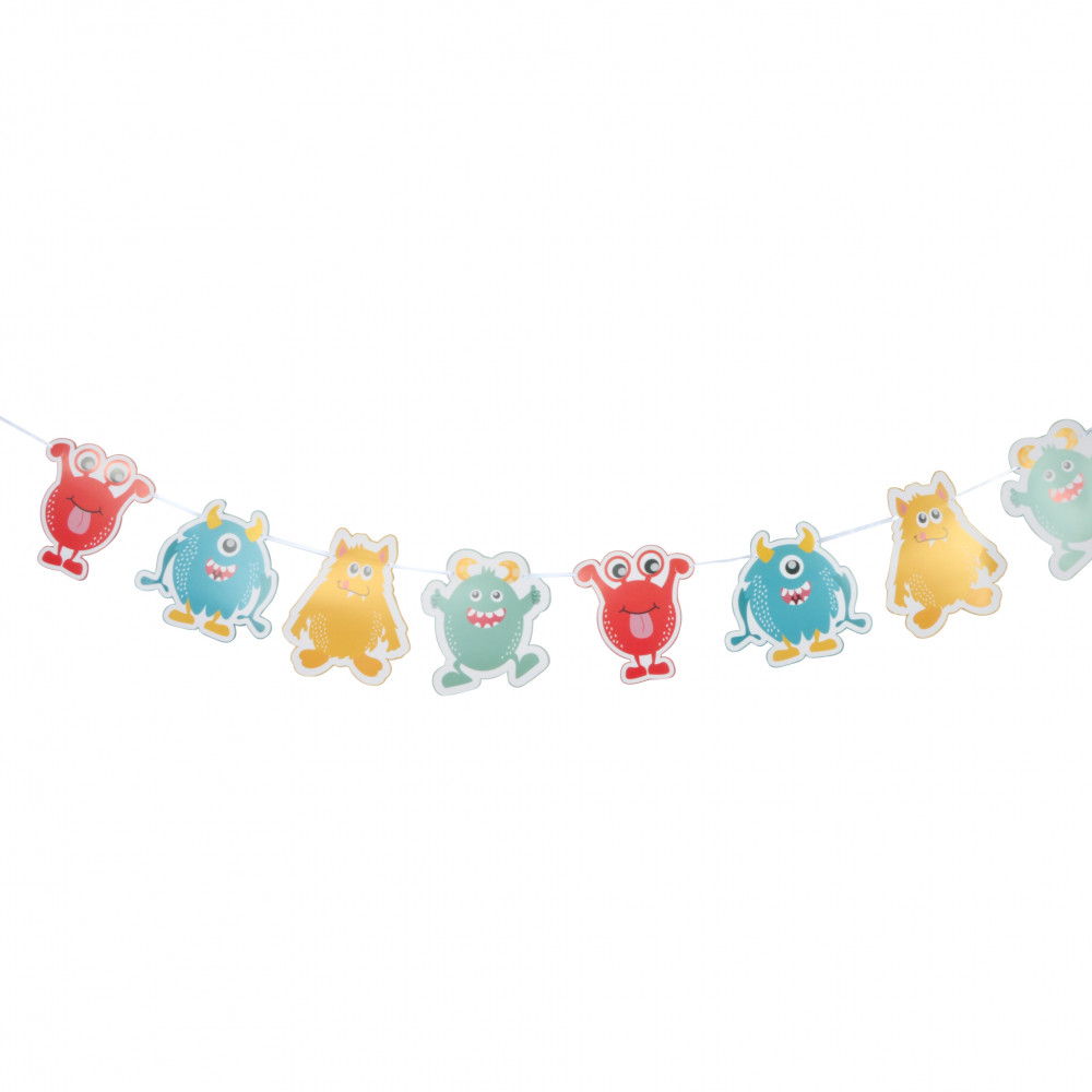 GUIRLANDE 8 PETITS MONSTRES EN CARTON 2M GUIRLANDE 8 PETITS MONSTRES EN CARTON 2M