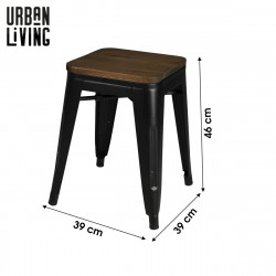 TABOURET METAL NOIR MATE H46CM