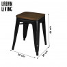 TABOURET METAL NOIR MATE H46CM